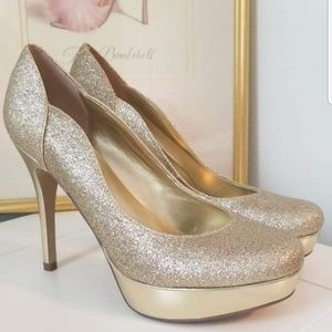 Guess Gold Glitter Sparkle Heels